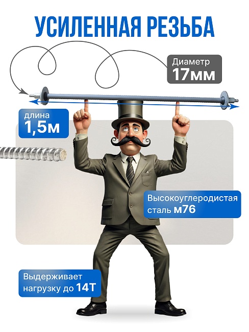 Винт стяжной для опалубки Промышленник холоднокатаный 1,5 м фото 3