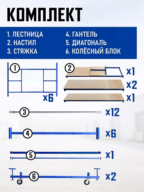Вышка-тура Промышленник ВСП ПРОМ 2.0х2.0, 4.0 м фото 4