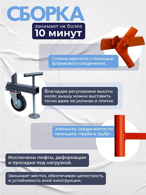 Вышка-тура TeaM ВСП 1.6х2.0, 12.4 м фото 5